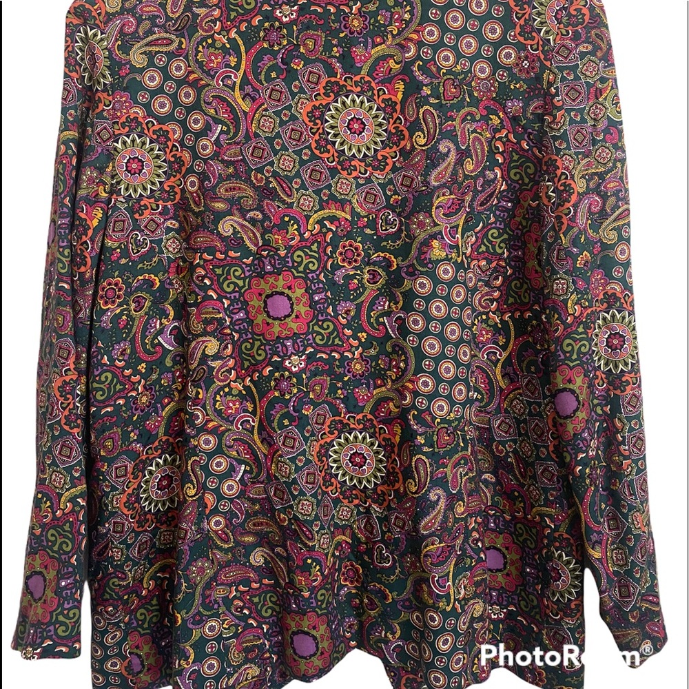 Vintage Susan Bristol Paisley and Floral Print low V-neck Blazer size 12 - Picture 7 of 8
